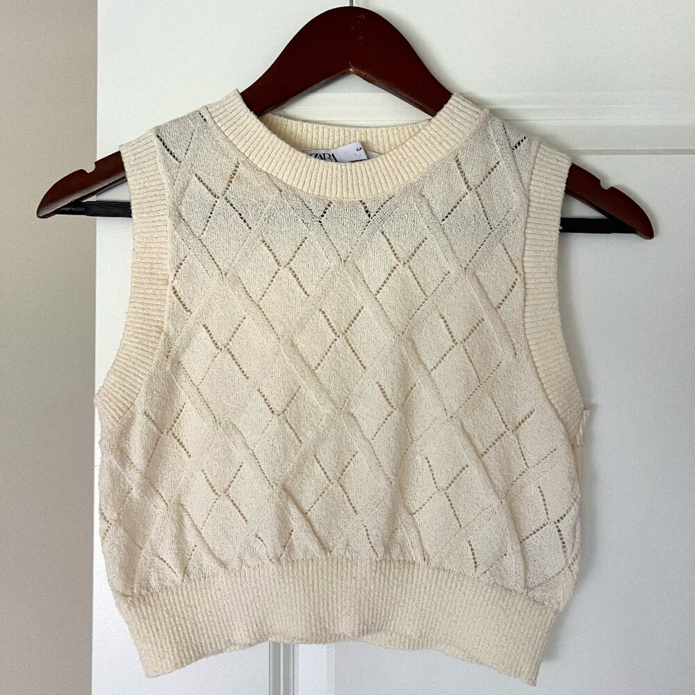 ZARA Cream Womens Crop Top